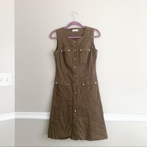 Calvin Klein Olive Utility Dress (Size 10)